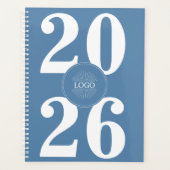 Fett 2026 Logo Weißer, dunkelblauer Planner Planer (Vorderseite)