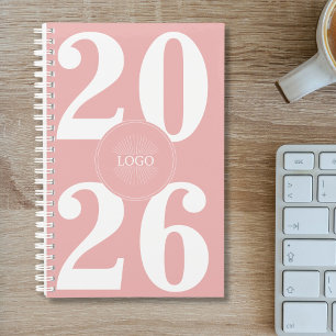 Fett 2026 Logo Weißer Pfirsichrosa Planner Planer