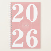 Fett 2026 Logo Weißer Pfirsichrosa Planner Planer (Vorderseite)