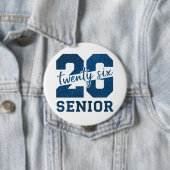 Fett “26 Senior” Blau-Typografie-Design Button (Beispiel)