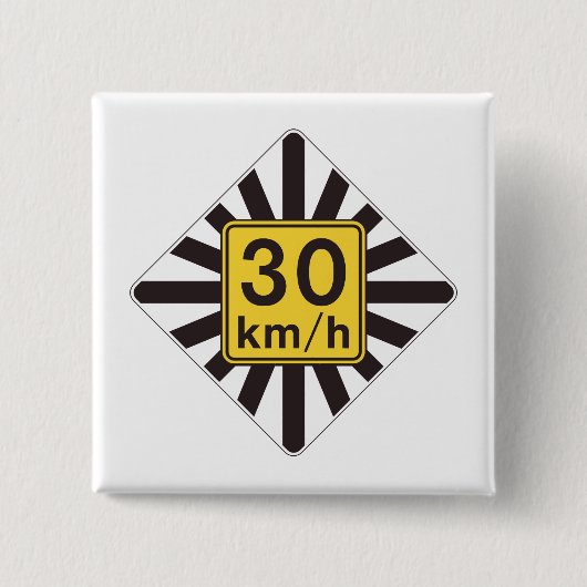 Fett 30 kmh Geschwindigkeitsbegrenzung Sunburst Tr Button (Vorderseite)