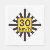 Fett 30 kmh Geschwindigkeitsbegrenzung Sunburst Tr Serviette (Vorderseite)