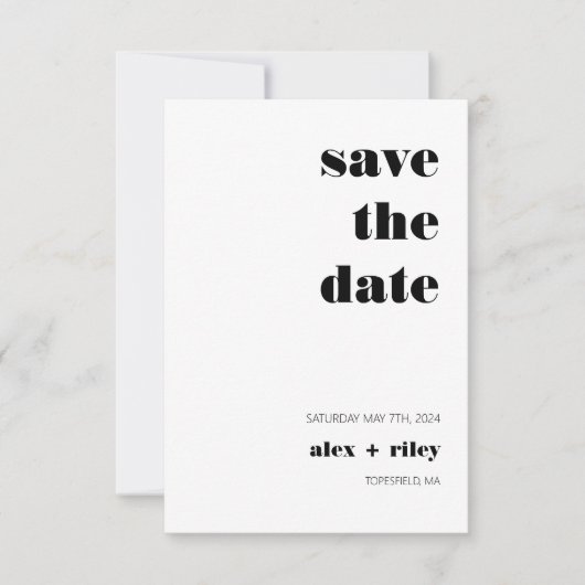 Fett 3,5" x 5" Save the Date flache Karte (Vorderseite)
