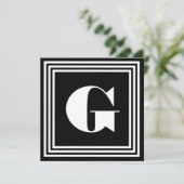 Fett 3-Rahmen-Monogramm | Schwarz/Weiß (Stehend Vorderseite)