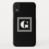 Fett 3-Rahmen-Monogramm | Schwarz/Weiß Case-Mate iPhone Hülle (Rückseite)