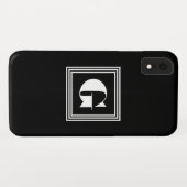 Fett 3-Rahmen-Monogramm | Schwarz/Weiß Case-Mate iPhone Hülle (Rückseite (Horizontal))