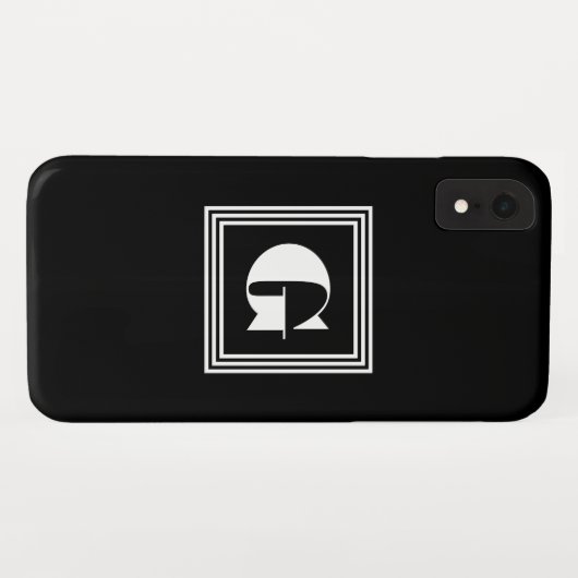 Fett 3-Rahmen-Monogramm | Schwarz/Weiß Case-Mate iPhone Hülle (Rückseite (Horizontal))