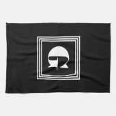 Fett 3-Rahmen-Monogramm | Schwarz/Weiß Geschirrtuch (Horizontal)