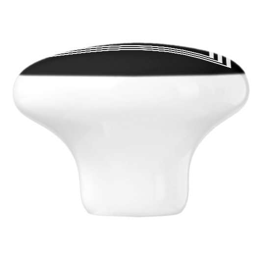 Fett 3-Rahmen-Monogramm | Schwarz/Weiß Keramikknauf (Seitenansicht)