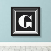 Fett 3-Rahmen-Monogramm | Schwarz/Weiß Leinwanddruck (Insitu (Holzboden))