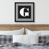 Fett 3-Rahmen-Monogramm | Schwarz/Weiß Leinwanddruck (Insitu (Schlafzimmer))