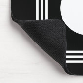 Fett 3-Rahmen-Monogramm | Schwarz/Weiß Mousepad (Ecke)