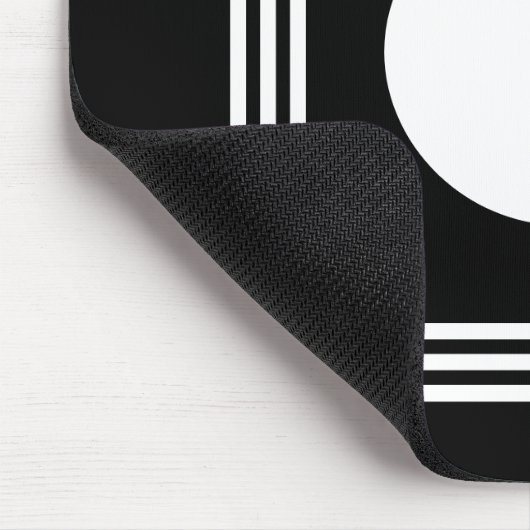 Fett 3-Rahmen-Monogramm | Schwarz/Weiß Mousepad (Ecke)