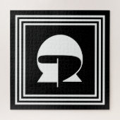 Fett 3-Rahmen-Monogramm | Schwarz/Weiß Puzzle (Horizontal)