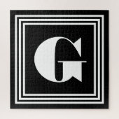 Fett 3-Rahmen-Monogramm | Schwarz/Weiß Puzzle (Vertikal)