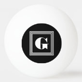 Fett 3-Rahmen-Monogramm | Schwarz/Weiß Tischtennisball (Rückseite)