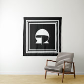 Fett 3-Rahmen-Monogramm | Schwarz/Weiß Wandteppich (Beispiel (Horizontal))