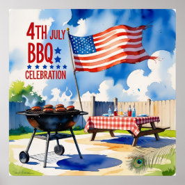 Fett 4. Juli GRILLEN Celebration Poster