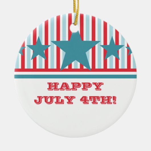 Fett 4. Juli US Flagge Ornament (Vorne)