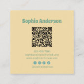 Fett 70er Style with Custom QR code - Retro Brust Quadratische Visitenkarte (Rückseite)