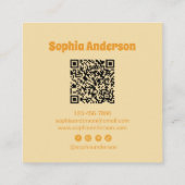 Fett 70er Style with Custom QR code - Retro Brust Quadratische Visitenkarte (Rückseite)