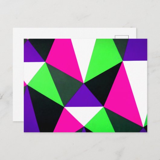 Fett 80er Farbblock Nebel Grün Rosa Lila Postkarte (Vorne/Hinten)