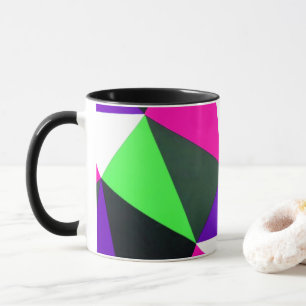 Fett 80er Farbblock Nebel Grün Rosa Lila Tasse