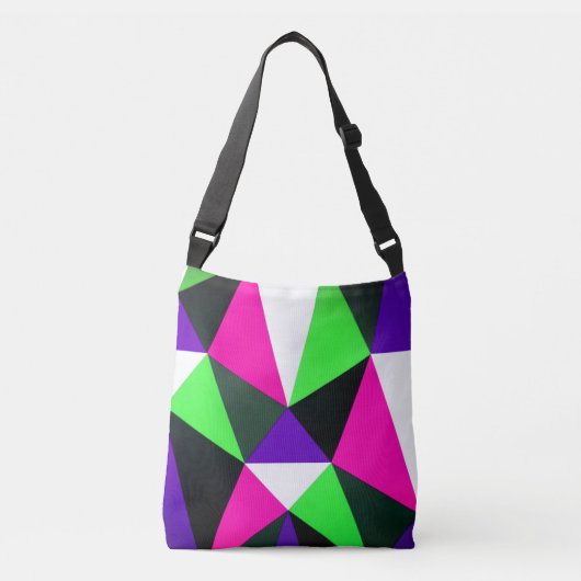 Fett 80er Farbblock Nebel Grün Rosa Lila Tragetaschen Mit Langen Trägern
