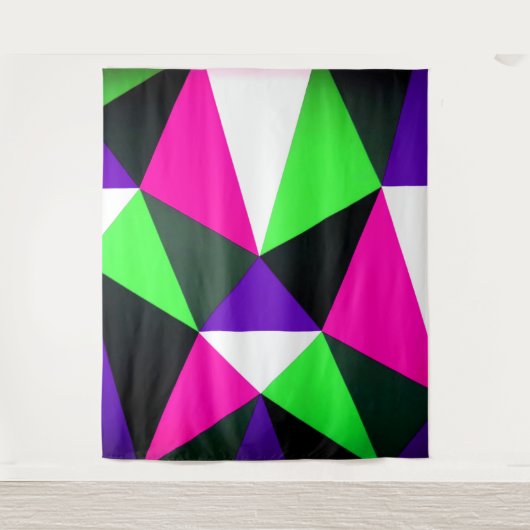 Fett 80er Farbblock Nebel Grün Rosa Lila Wandteppich (Vorderseite)