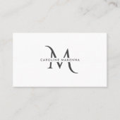 Fett, aber minimal Monogramm Schwarz-weiß Beruflic Visitenkarte (Vorderseite)