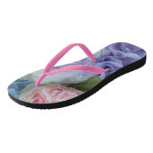 Fett aber weich Blumen Flipflops Badesandalen (Schrägansicht)