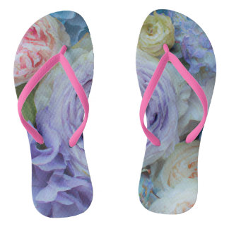 Fett aber weich Blumen Flipflops Badesandalen