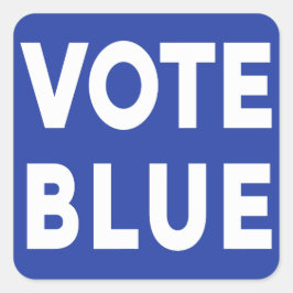 Fett Abstimmung Blauer weißer Text auf blau politi Quadratischer Aufkleber