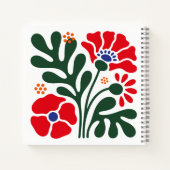 Fett-Abstract-Blumen-Notizbuch mit Mohn-Motiv Notizblock (Rückseite)
