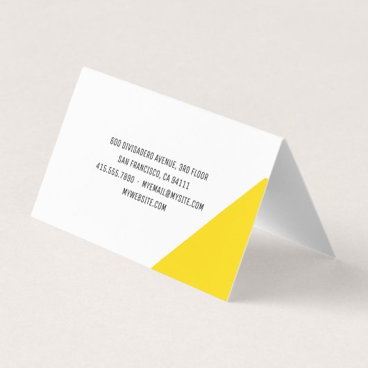 Fett Abstrakt Gelb und Schwarz Streifen Visitenkarten (Rückseite)