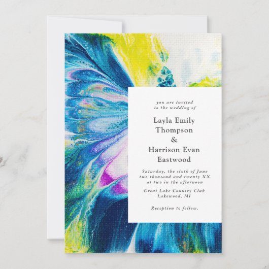 Fett abstrakt gestrichener Hintergrund Einladung (Vorderseite)