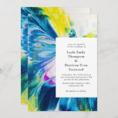 Fett abstrakt gestrichener Hintergrund Einladung (Vorne/Hinten)