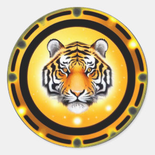 Fett Abstrakt Tiger Exotischer Tierliebhaber Gesch Runder Aufkleber