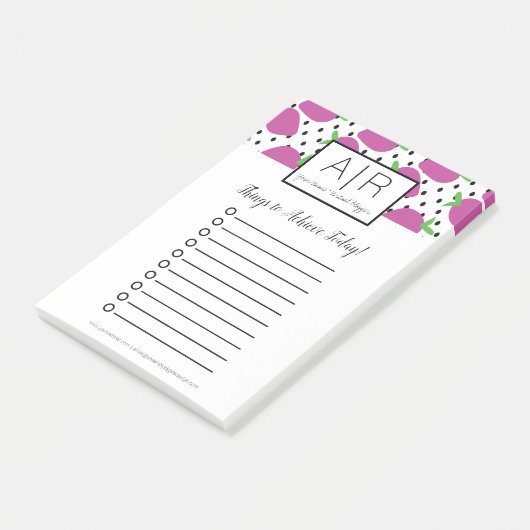 Fett Abstrakte Erdbeeren Post-it Klebezettel (angewinkelt)