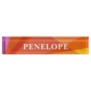 Fett Abstrakte geometrische Farbe Personalisiert Namensplakette