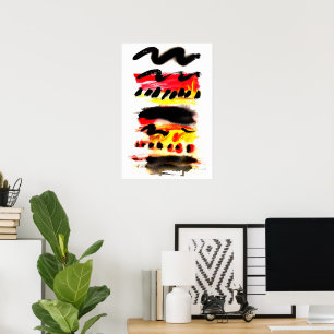 Fett Abstrakte, schwarz-gelbe Färbungen Poster