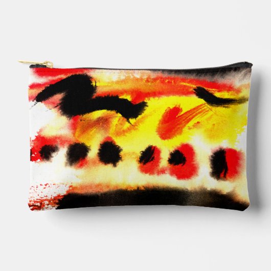 Fett Abstrakte, schwarz-gelbe Färbungen Zubehörtasche (Vorderseite)