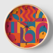 Fett Abstrakte Wall Clock - Retro-Muster Uhr (Vorderseite)