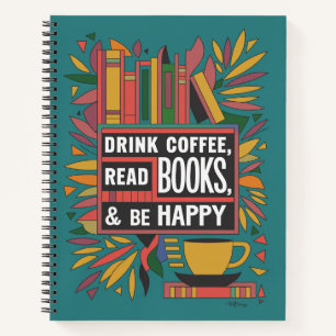 Fett Abstrakter "Drink Coffee, Read Books" Notizblock
