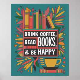 Fett Abstrakter "Drink Coffee, Read Books" Poster