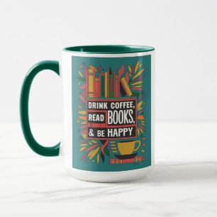 Fett Abstrakter "Drink Coffee, Read Books" Tasse