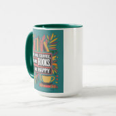 Fett Abstrakter "Drink Coffee, Read Books" Tasse (Vorderseite Links)