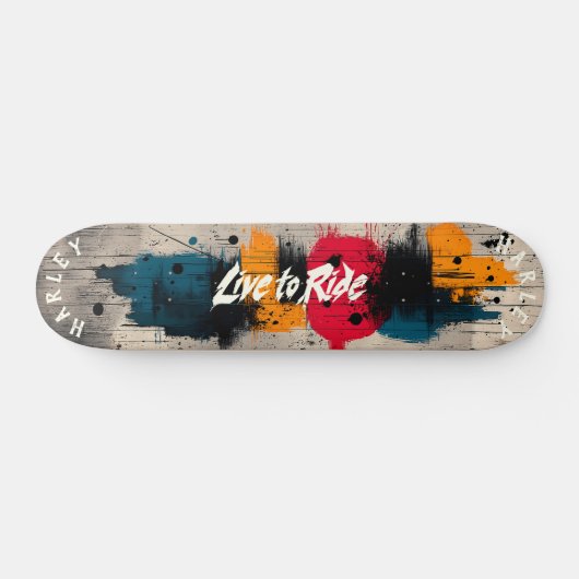 Fett Abstrakter Farbblock - Live-to-Ride-Design Skateboard (Horizontal)