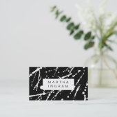 Fett abstrakter Spritzer-Design in Schwarzweiß Visitenkarte (Stehend Vorderseite)