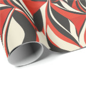 Fett Abstraktes 2D Muster mit Rot, Schwarz, Creme Geschenkpapier (Rolleneckpunkt)